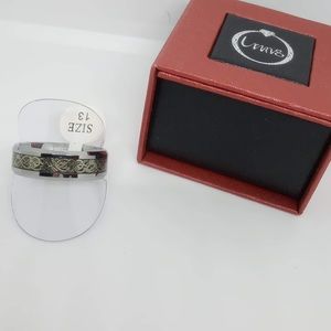 Stainless Steel. & Olive Unisex Ring